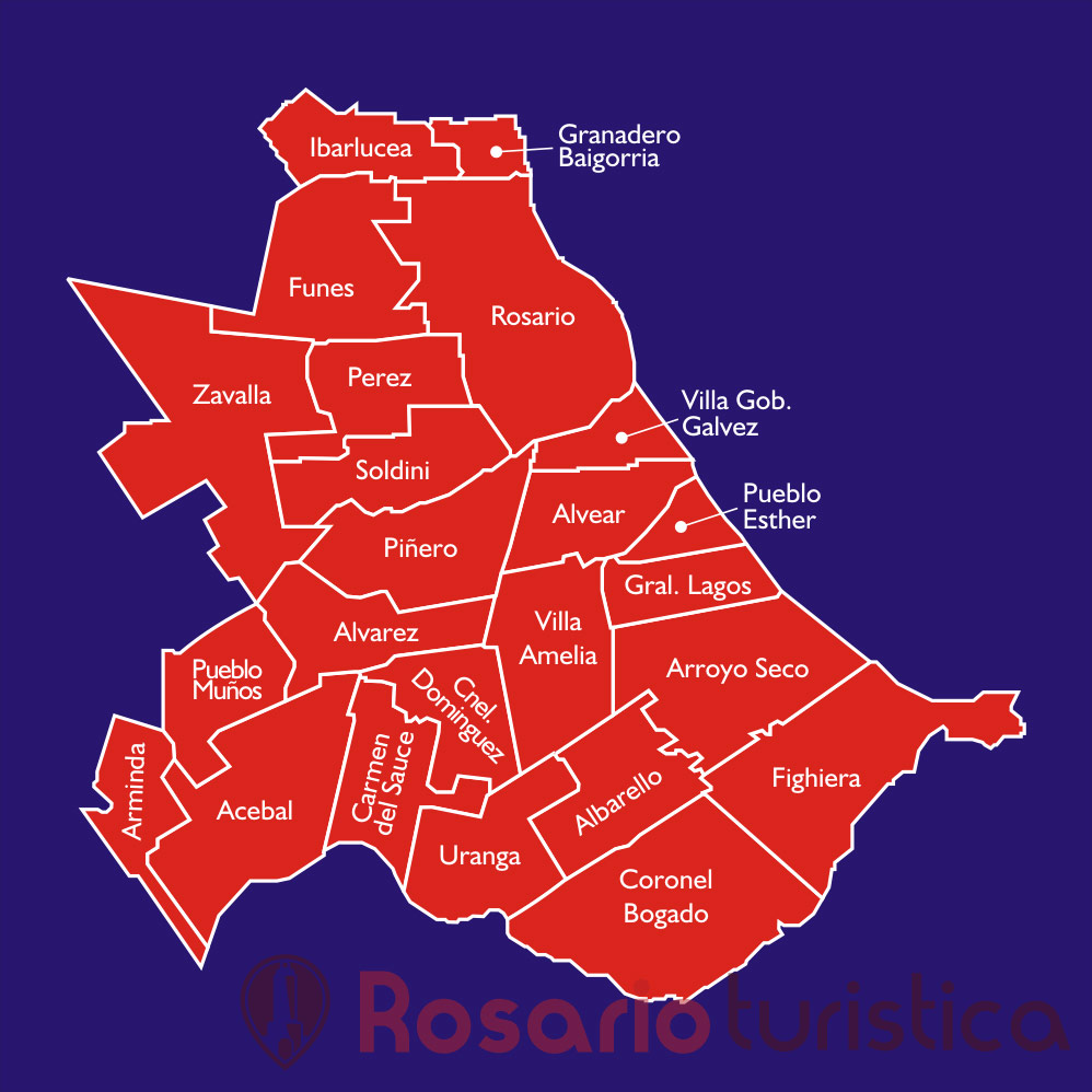 Mapa por Departamentos de Rosario